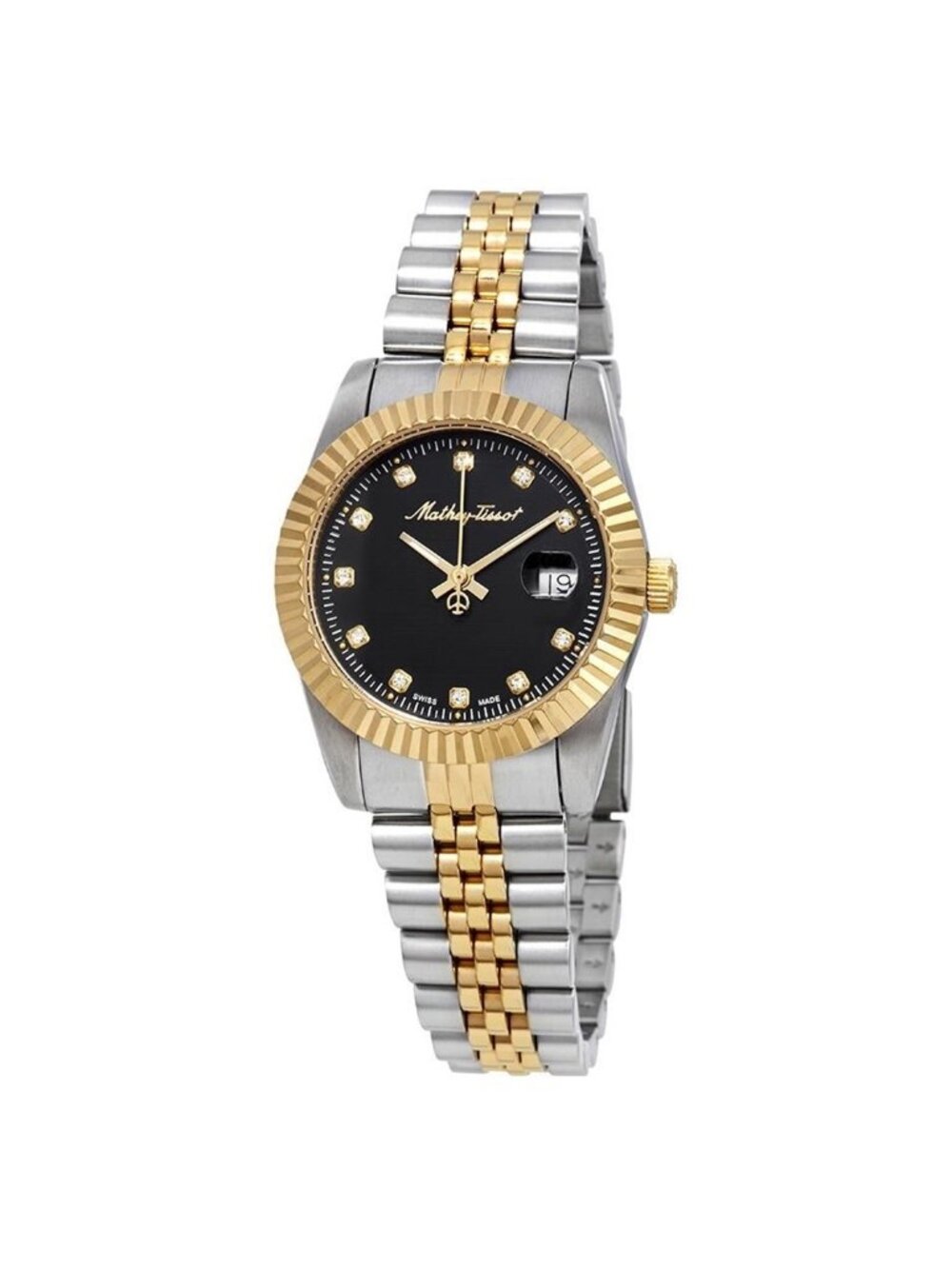 NWT Mathey-Tissot Mathey III Quartz Crystal Black Dial Ladies Watch